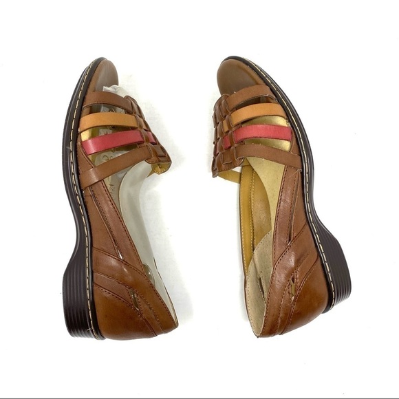 Softspots Hugh Leather Huraches Tobacco multi WW width - Picture 6 of 8